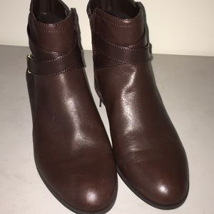Anne Klein brown ankle boots